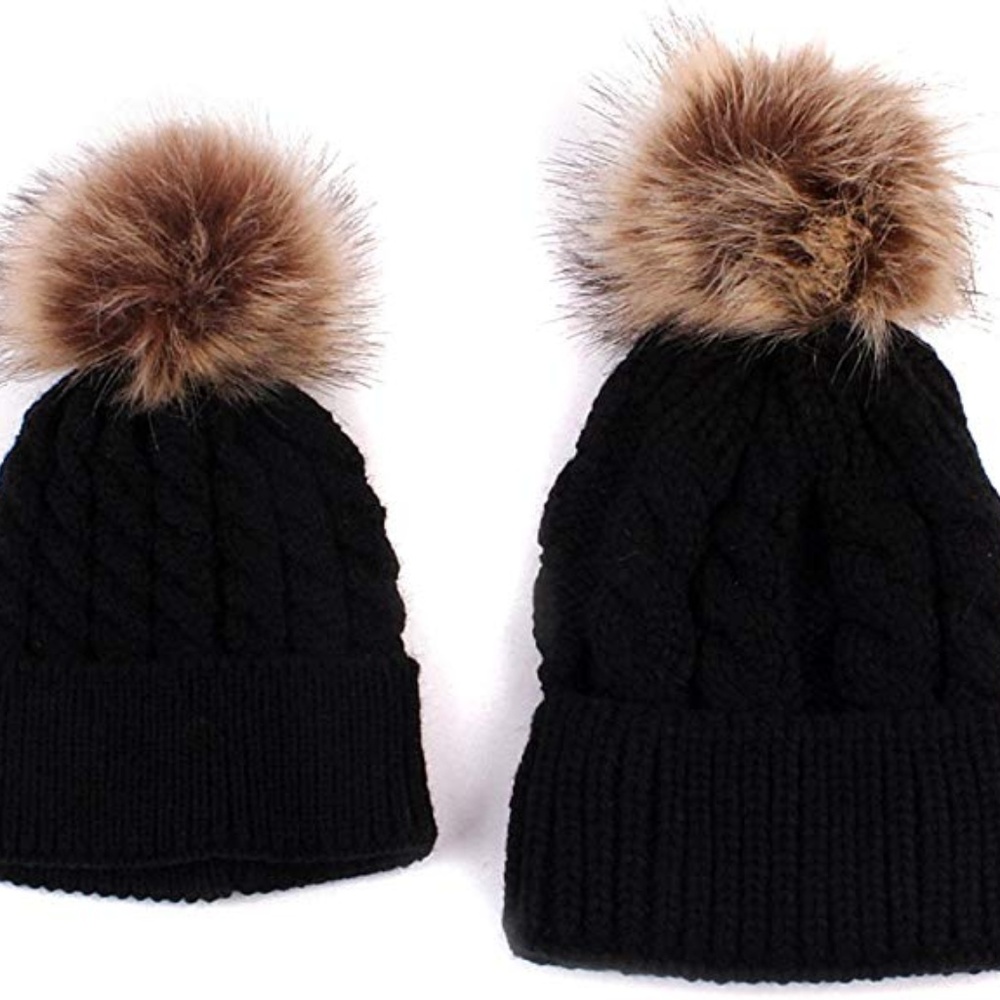 2PCS Parent-Child Hat Warmer Beanie